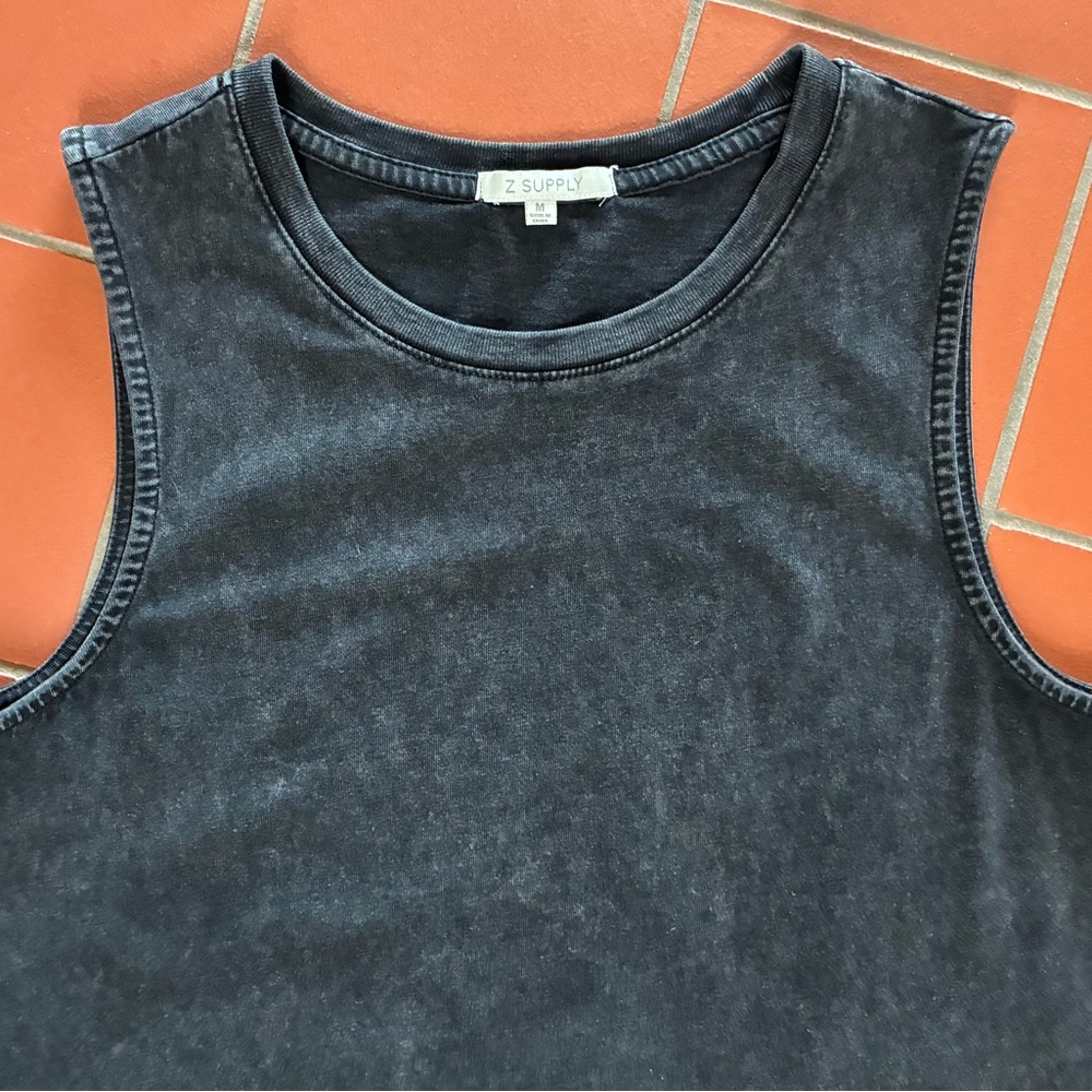 Acid Wash Black Tank Mini Dress by Z Supply size M - Picture 7 of 12